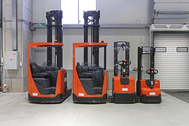 forklift trucks ready for operation